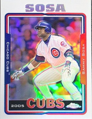 Vintage 2005 Topps Chrome Refractor Sammy Sosa Chicago Cubs #10 Baseball Card
