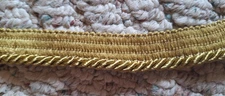 1.75  Yds. Continuous Sm. Gold  Twist Cord Rope Trim w/Lip Pipping Trim