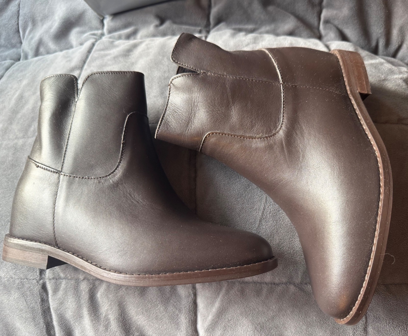 NWB Divine Follie Vitello T.Moro Leather Ankle Boots Brown Size 36