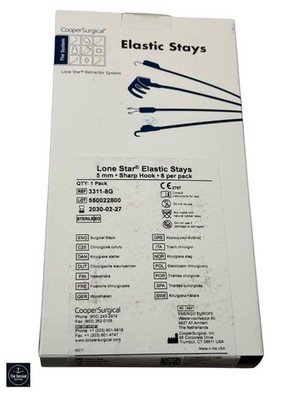 Cooper Surgical Lone Star Elastic Stays 5mm Sharp Hook Sterile 3311-8G  EXP 2030
