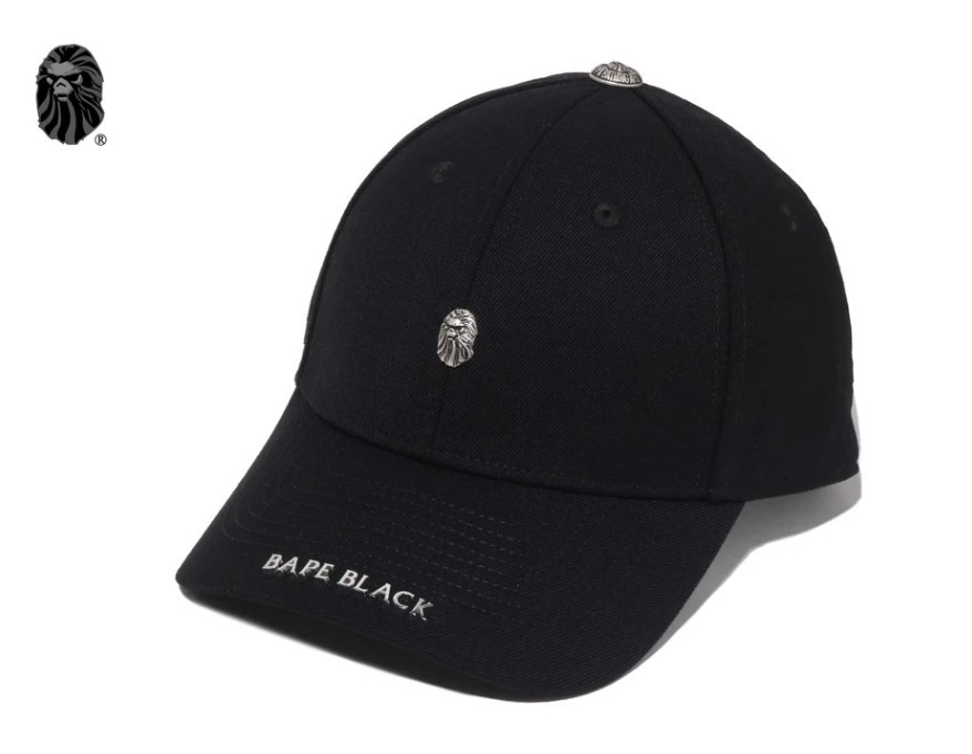 JA.TAG.LABEL.BAPE BLACK Men's BAPE BASEBALL CAP 1M20-180-301/A
