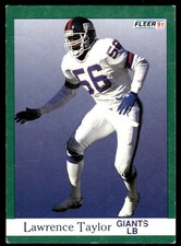 Lawrence Taylor 1991 Fleer #319 Giants NFL READ FREE SHIPPING AutographDen