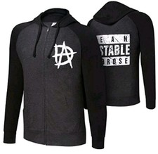 WWE Dean Ambrose Unstable Hoodie Mens M Gray Full Zip Shield Wrestling
