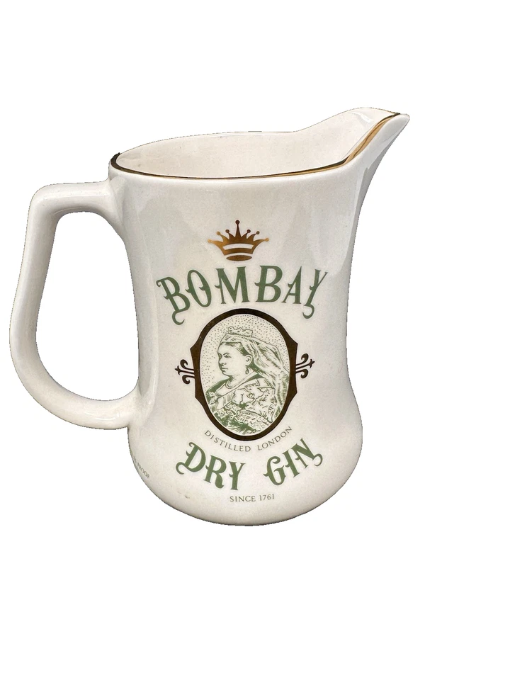 Винтажный кувшин для воды в пабе Bombay дистиллированный лондонский сухой джин Стаффордшир - Изображение 3 из 4
