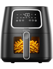 K Elite 5.5 qt Air Fryer 1200W Black Digital 7 Programs 400°F w/Trivet