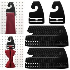 100 Pcs Tie Hangers, Plastic Neck Tie Holders for Display, Black Necktie Hook...