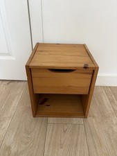 Vintage Pine Bedside Cabinet Small Side Table Drawer Storage Rustic Wooden