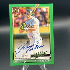 Jose Canseco 2026 Topps 1991 Auto Autograph Green 50/99
