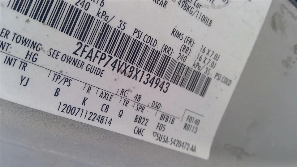 Ford Crown Victoria 2008 Left Airbag 5W7Z54043B13BAA 9960 Foto 4 de 4