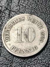 10 Pfennig 1893 G German Empire, Rare!!!