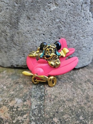 Vtg Rare Disney Napier Mickey In A Helicopter W/ Spinning Propeller Brooch