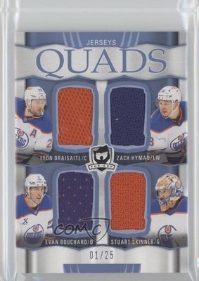 2024-25 The Cup Quads Jerseys /25 Leon Draisaitl Stuart Skinner Zach Hyman ib6