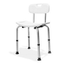 AKW Aluminium Freestanding Shower Seat with Back Support  Shower Seat