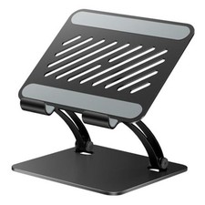 Tablet Holder Stand, Dual Rod Adjustable Aluminum Desktop Stand, Black