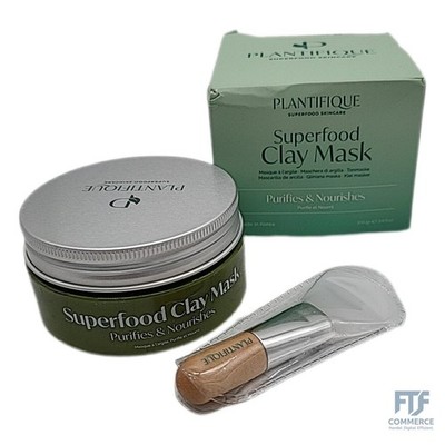 PLANTIFIQUE Koreanische Gesichtsmaske mit Avocado, Fango & Superfoods 110g - Ton