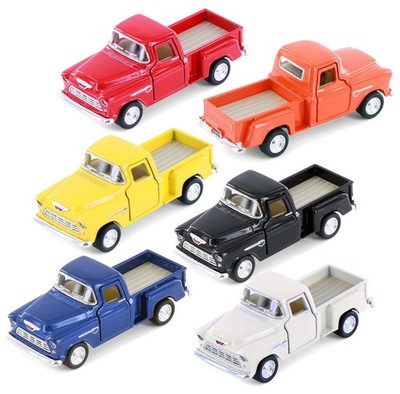 1955 Chevrolet Stepside Pickup Truck, 3 Inch, 1:54 Scale, Die Cast Metal Mode...