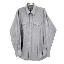 Sheplers Western Pearl Snap Shirt Mens XLT Gray Cowboy Landman Yellowstone Ranch