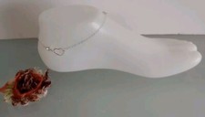 Silver Heart  Rhinestone Ankle Bracelet Womens Costume Jewelry Gift New