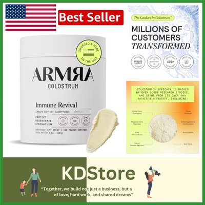 Grass-Fed Colostrum Powder - 400+ Bioactive Nutrients for Immunity, 120 Servings