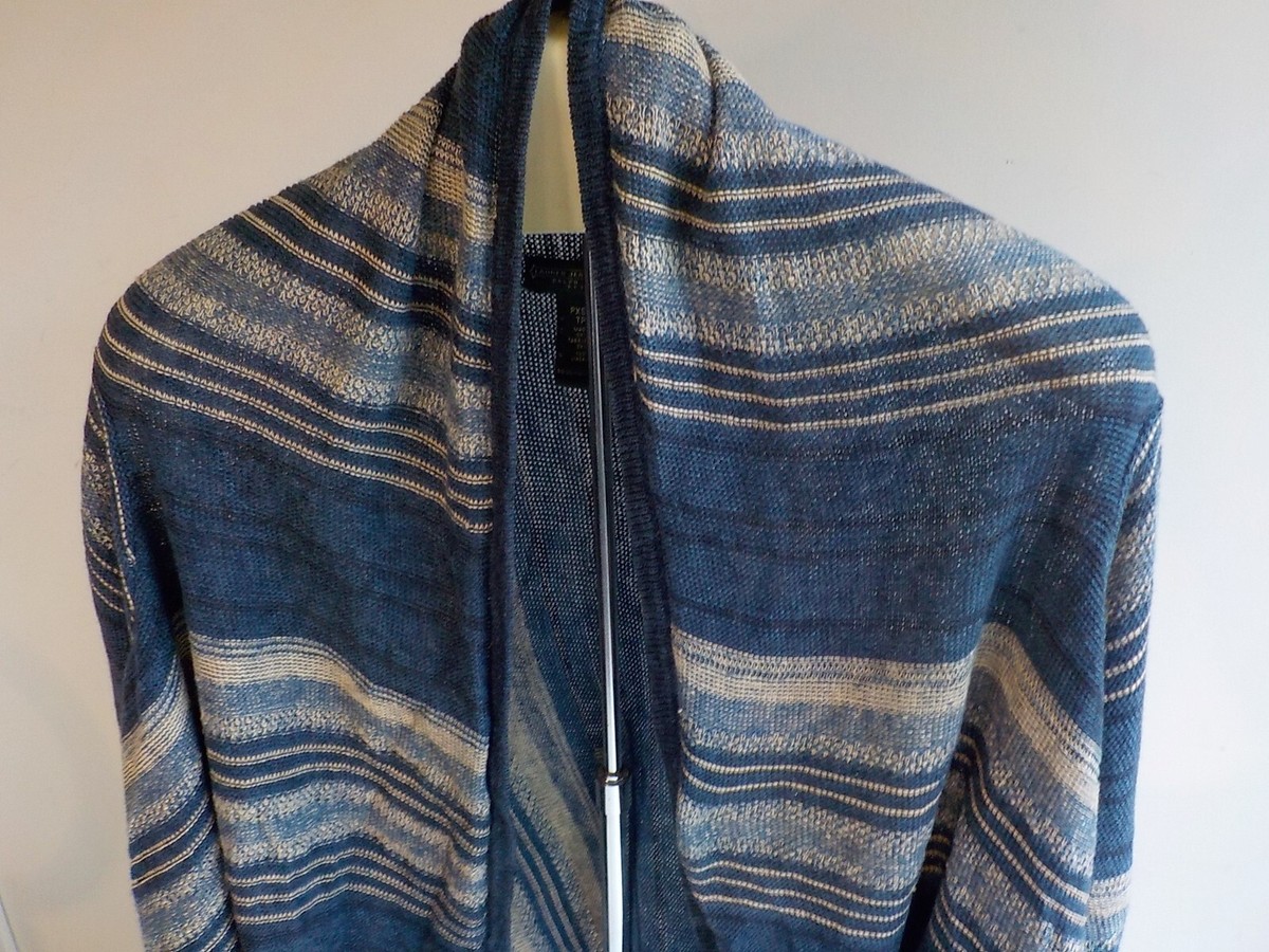 LAUREN JEANS CO. カーディガン　s LAUREN JEANS CO Open Front Striped Cardigan Sweater Linen SZ