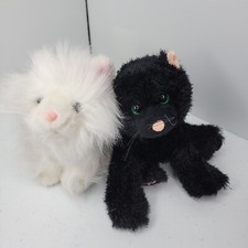 Webkinz Cats Lot of 2 NO CODES Plush Bundle Ganz Black Cat Persian Kitties