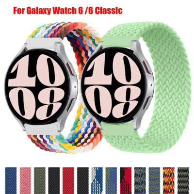For Samsung Galaxy Watch 6/6 Classic 43/47mm Nylon Braided Solo Loop Strap Band