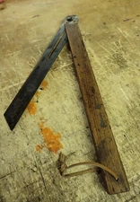 PRIMITIVE Antique Machinist Steel T-Bevel Angle Finder HAND TOOLED BRASS 14"