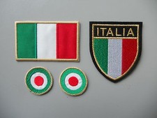 PATCH ITALIA SCUDETTO BANDIERE E COCCARDE  PZ 4 RICAMATI TERMOADESIVI 