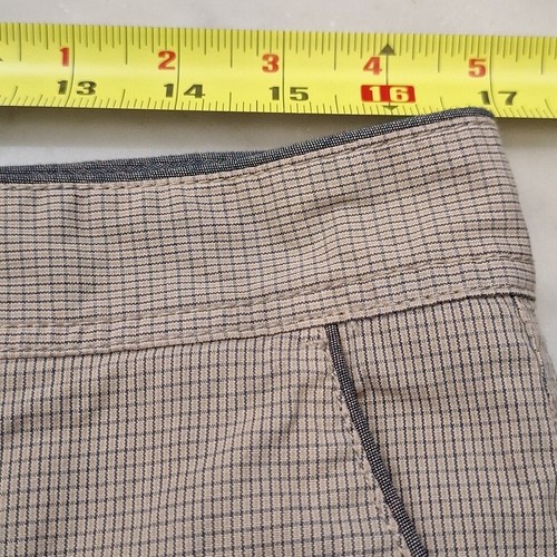 Pantaloncini chino uomo Carbon2Cobalt a quadri piccoli marroni marroni con cuciture interne 10" taglia 33 - Foto 4 di 6