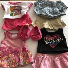 Lot Of 10 Girl Build A Bear Clothes Skirts, Shirts, Shirts And Shoes