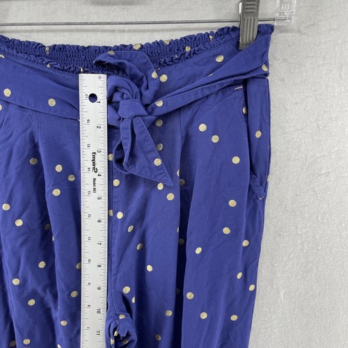 Boden Pants Girls Sz 14Y Blue Gold Polka Dots Tie Waist Highrise Pull On Trouser - Picture 4 of 10