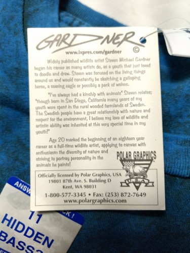 Neu mit Etikett 11 Bass POLAR GRAFIK T-Shirt Gr. xl GARDNER KOLLEKTION Angeln versteckter Fisch - Bild 5 von 9