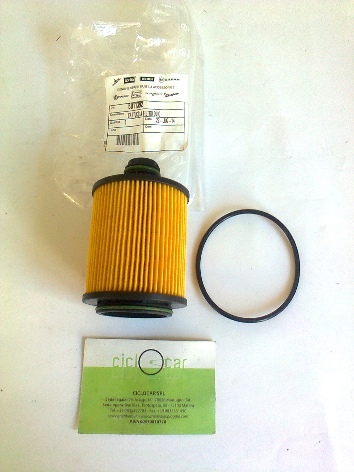 Engine Oil Filter Porter 1200 Diesel 2011-2014 Genuine Piaggio ART.B011392