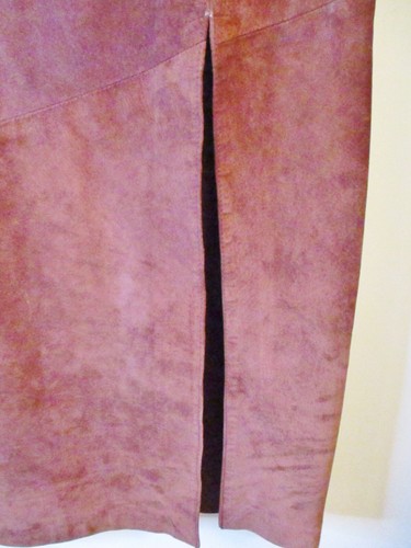 Vintage Lord and Taylor Chocolate Brown Suede Pencil / Straight Skirt, Size 12 - Picture 3 of 11