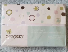 Osocozy 6-Bleached Pre-folded Cloth Diapers Size 1  100% Cotton (7-15lbs)