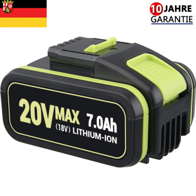 Für WORX WA3553.2 Li-Ion Akku Set 20V Max. 7000 mAh PowerShare Akku WA3553 WX390