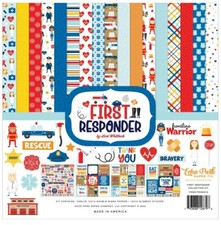 New Echo Park Paper FIRST RESPONDER 12x12 Scrapbook Cardstock Collection Kit