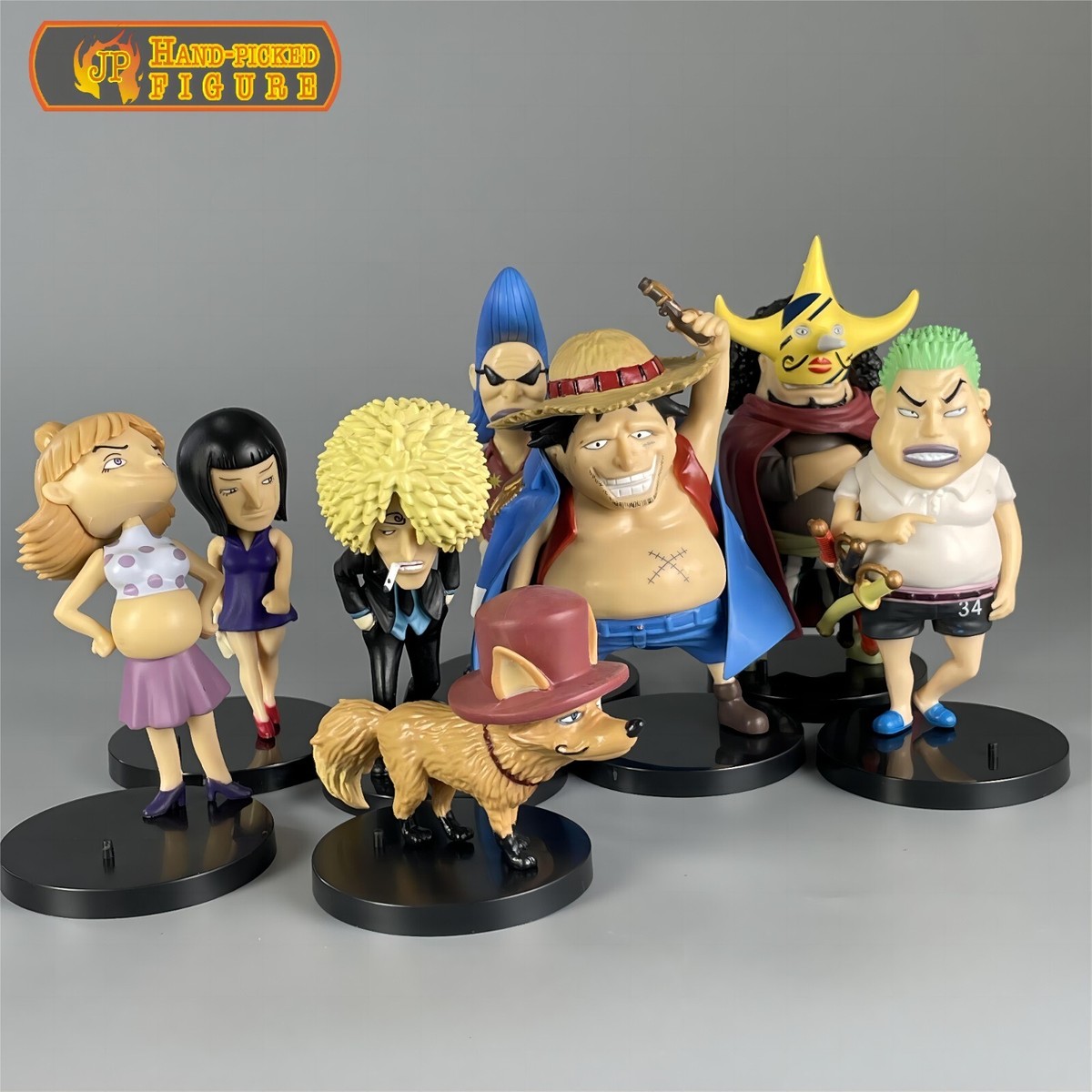 Anime One Piece Fake Straw Hat Demaro Luffy Zoro Robin Sanji 8Pcs