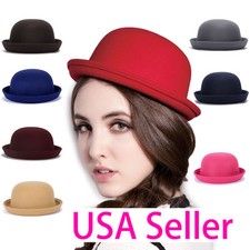USA Magik Men Women Woolen Roll-up Brim Fedora Bowler Hat