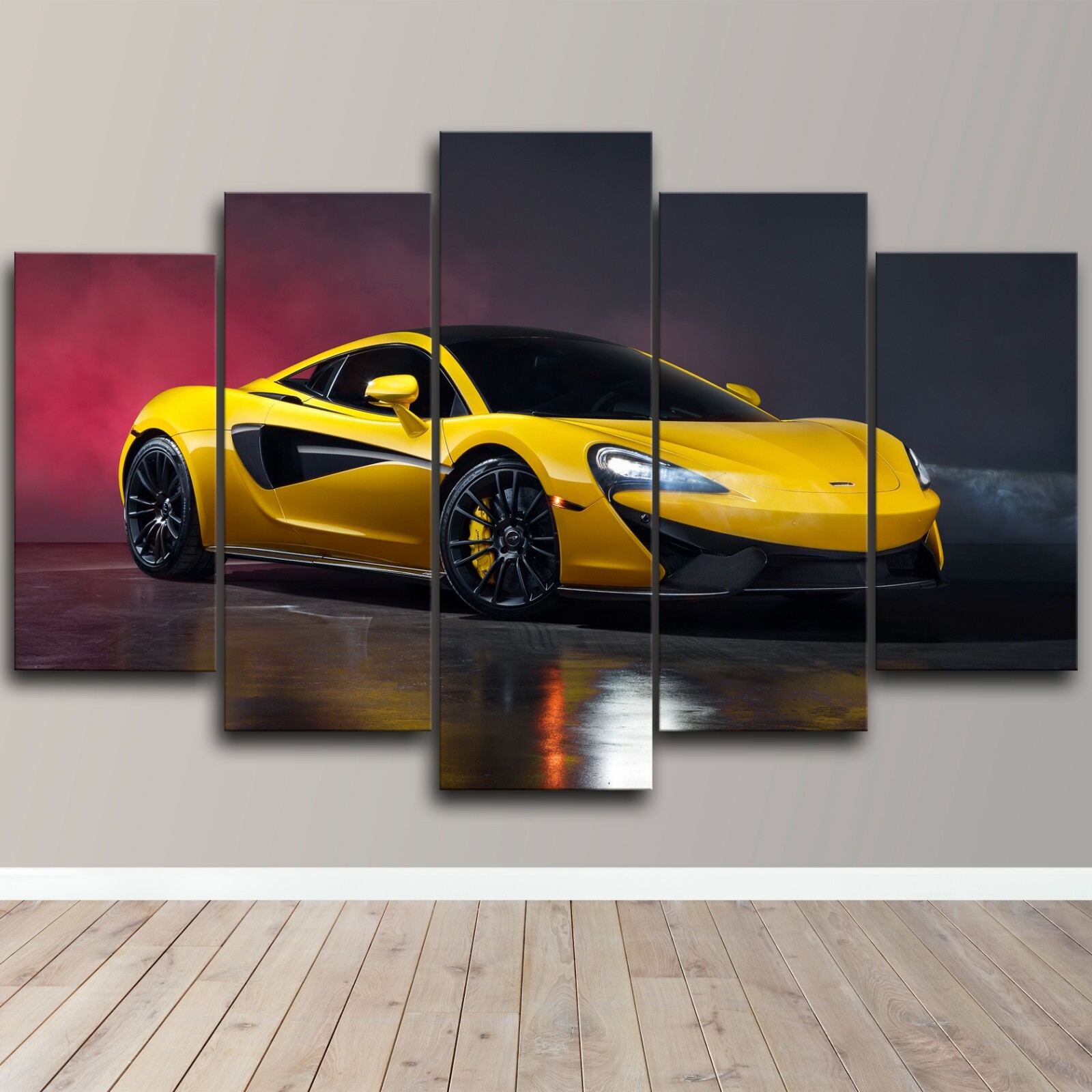 McLaren 570s Hyper Super Modern Car 5 Piece Canvas Wall Art Print Home Decor