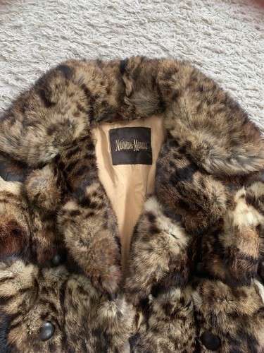 Vtg Neiman Marcus Rabbit Fur Womans Coat Sz Sm - Picture 2 of 11