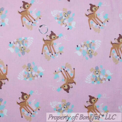 BonEful Fabric Cotton Quilt Disney Bambi Deer Thumper Bunny Rabbit Easter SCRAP