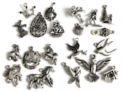 SOURIS 21X12mm CREATION BIJOUX BRACEL B159//// LOT DE 3 BRELOQUES CHARMS PERLE