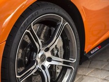 Cars mclaren 650s 2015 wheel 45 Desk Mat Stitched
