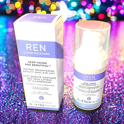 REN Keep Young & Beautiful Instant Brightening Beauty Shot Eye Lift 0.5 Oz NIB
