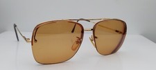 Vintage LAMY Gold Pilot Half-Rim Metal Sunglasses France FRAMES ONLY