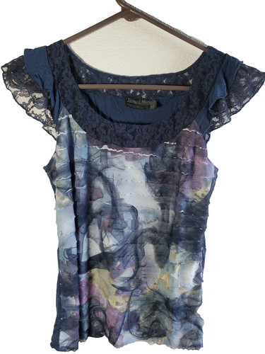 TANGO MANGO RUFFLED WOMEN'S BLOUSE MEDIUM