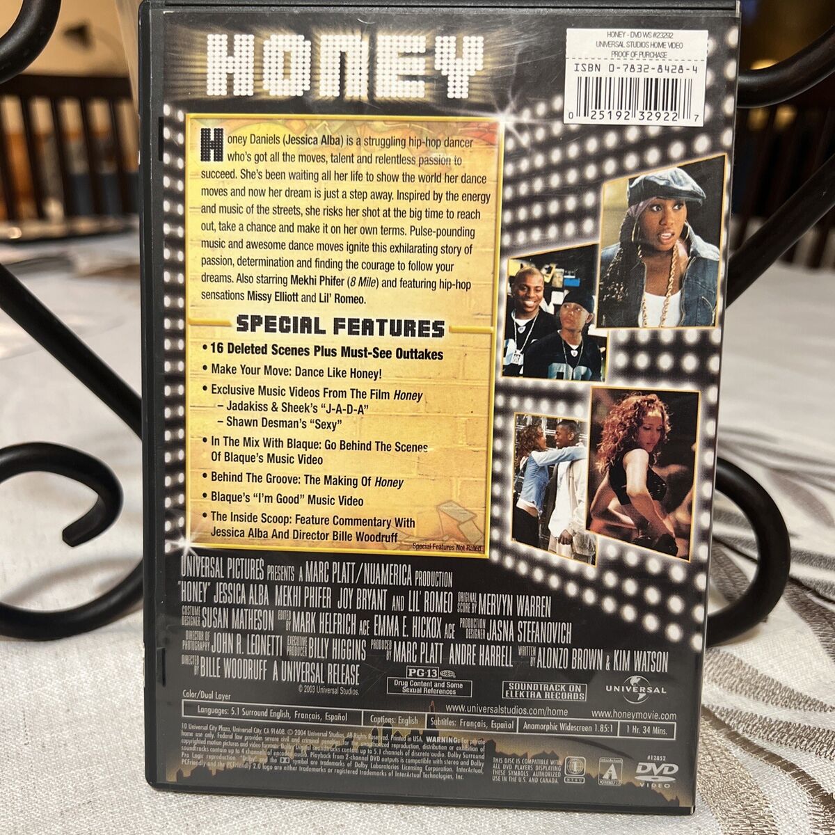 Honey (DVD, 2003) Jessica Alba ~DISK like New Honey (DVD, 2003) Jessica Alba ~DISK like New