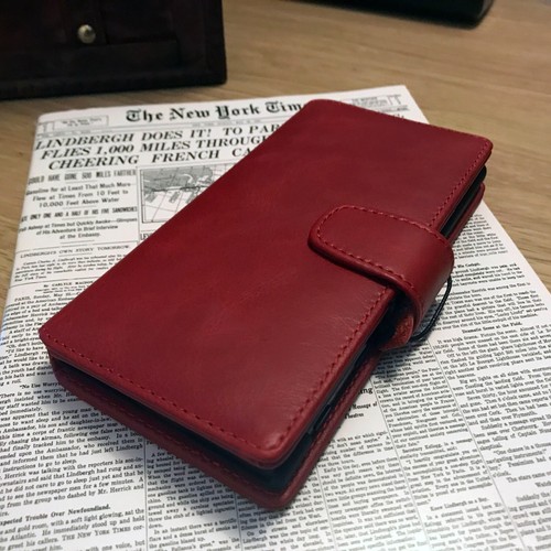 HUAWE P10 GENUINE Leather Book CASE Wallet DARK RED cover