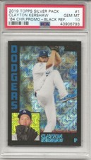 2019 Topps Silver Pack 1984 Chrome Clayton Kershaw Black Refractor PSA 10 #1